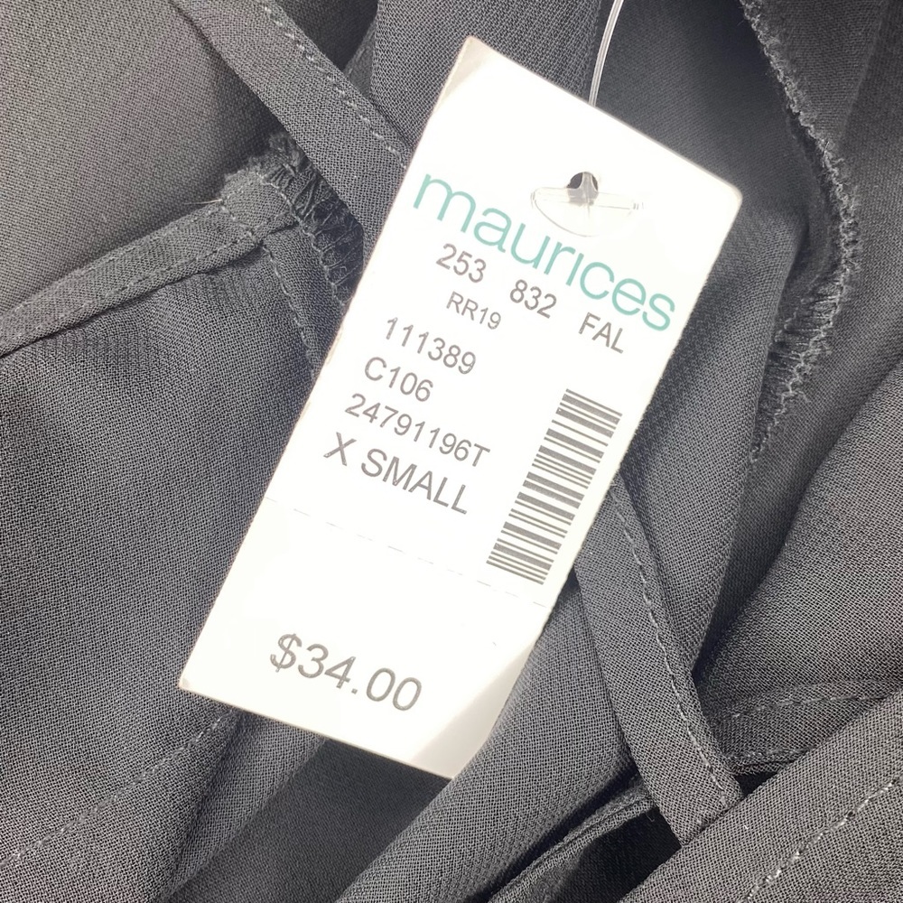 NWT Maurices Black Velvet Geometric Sheer High-Lo Tank Tank - Picture 6 of 6